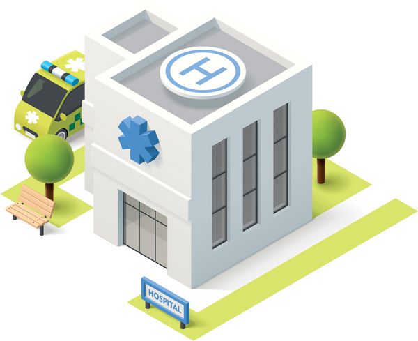 1200613-وکتور-آیکون-ساختمان-بیمارستان-ایزومتریک